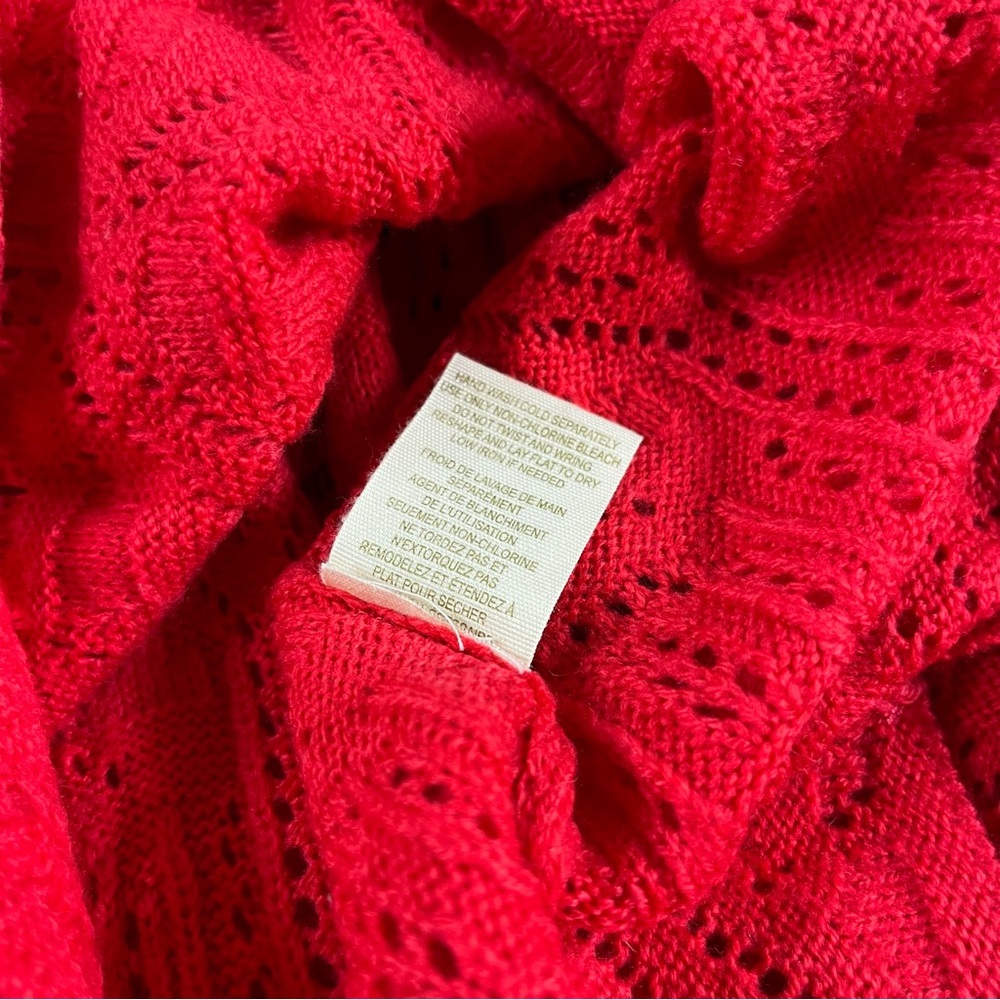 Free People Nordic Fair Isle Sweater Dress Women Small S Red Bohemian Stretch - Picture 13 of 13